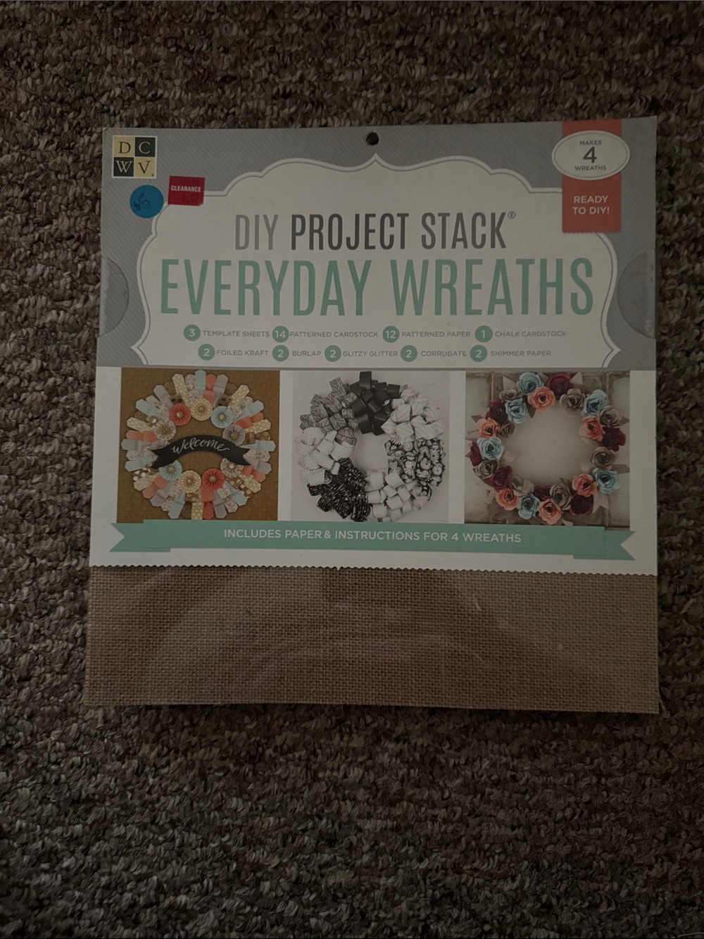 DIY Project Stack Everyday Wreaths Paper Kit - Mint and White